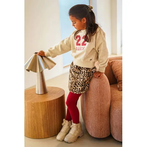 Like Flo oversized sweater met print - beige/rood, foto 5