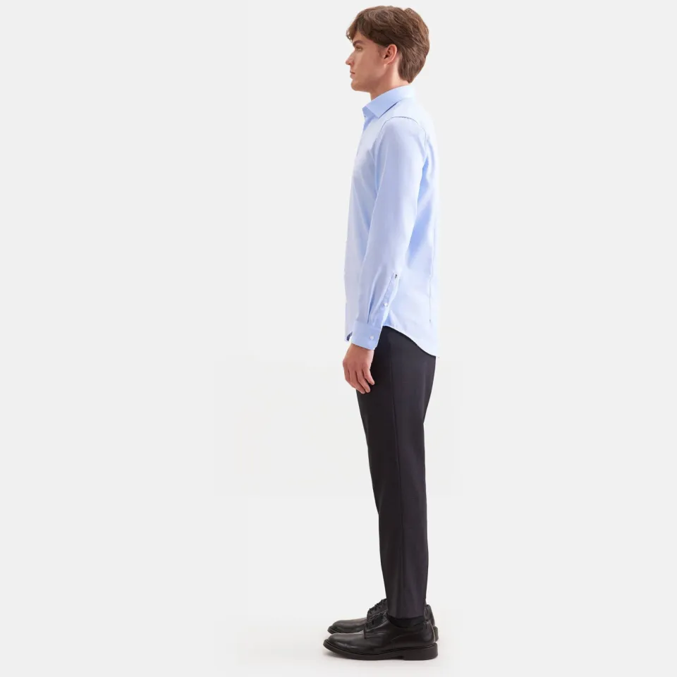 Seidensticker slim zakelijk overhemd blauw, foto 3