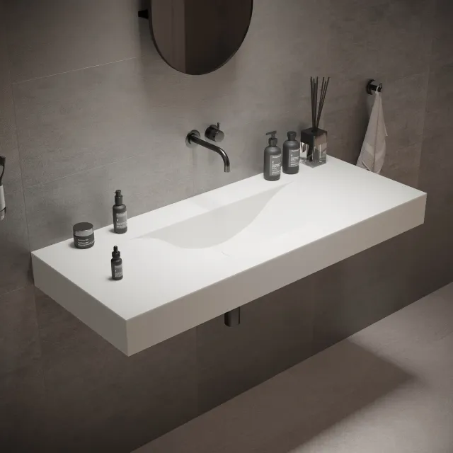 Ideavit Solidvolo wastafel 120x48x11 cm mat wit