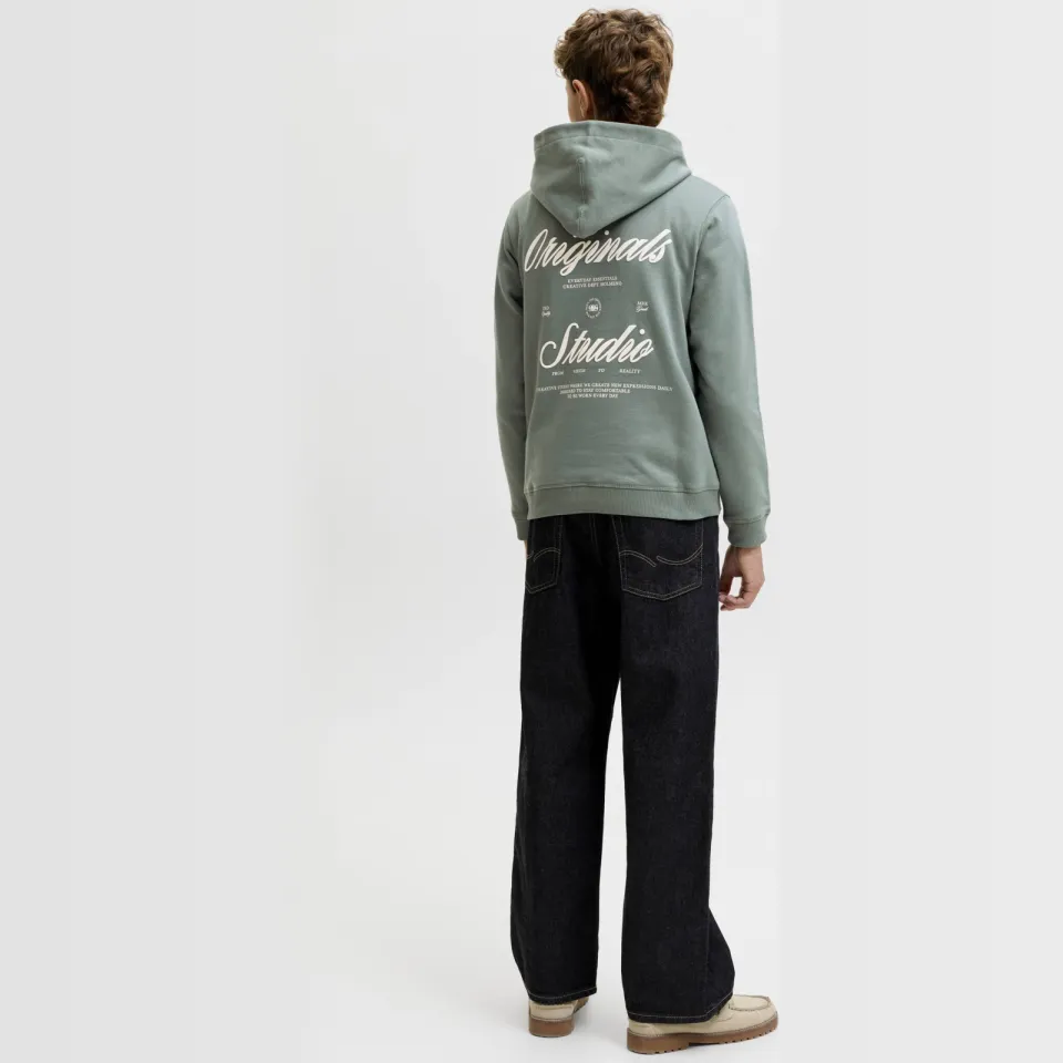 Jack & Jones JUNIOR hoodie met backprint - groen, foto 4