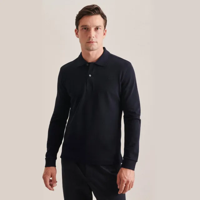 Seidensticker slim fit polo donkerblauw