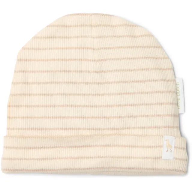 Little Dutch baby muts gestreept beige