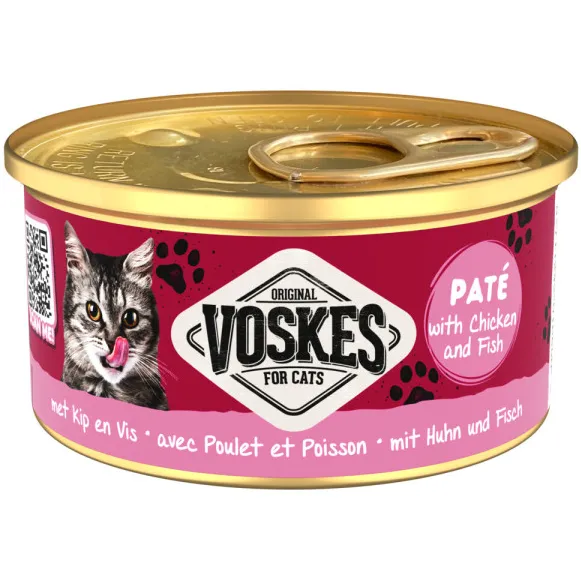 Voskes Paté kip & vis natvoer voor katten