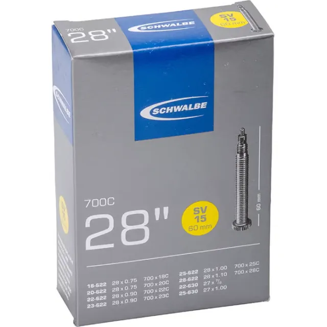 Schwalbe SV 15 binnenband 28 inch Frans ventiel zwart