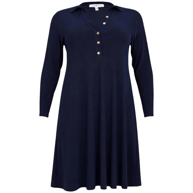 Yoek midi-jurk blauw