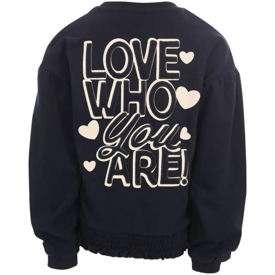 LOOXS little rechtvallende sweater met backprint - donkerblauw, foto 3