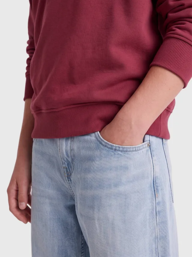 Only & Sons JUNIOR sweat sweater met borduursels en tekst - rood