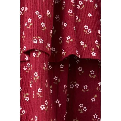 Mango gebloemde rok rood, foto 3