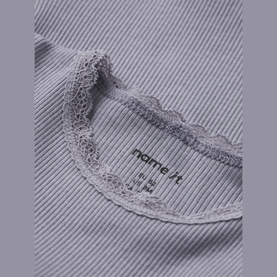 NAME IT BABY romper paars rib gebreid, foto 3