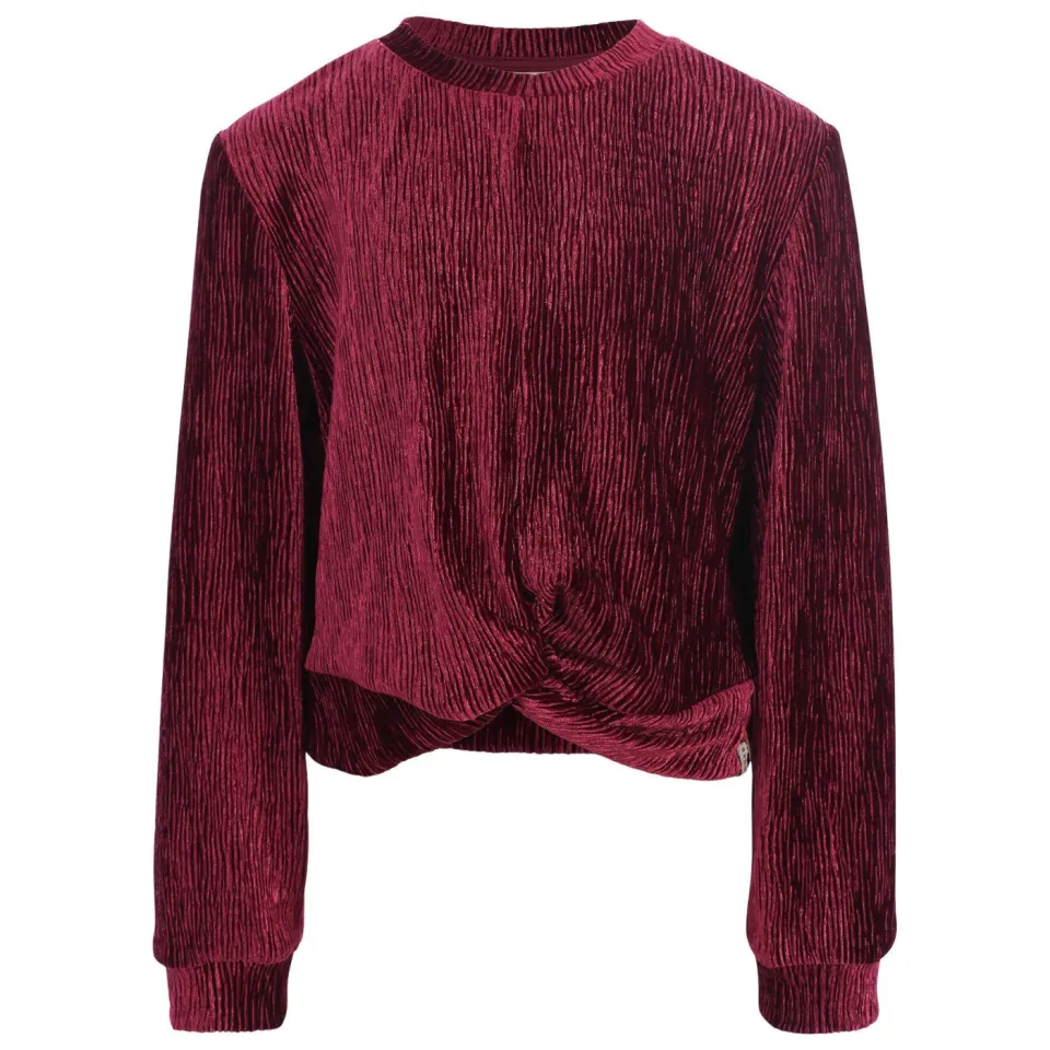 LOOXS little fluwelen rechtvallende sweater - donkerrood, foto 4