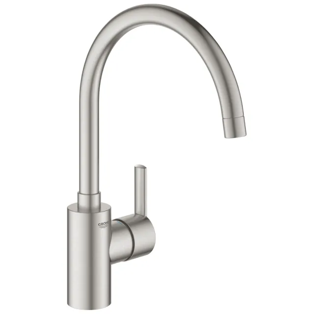 Grohe Keukenkraan GROHE Feel Mengkraan 1-Gats Met Instelbare Hoge Uitloop Supersteel RVS