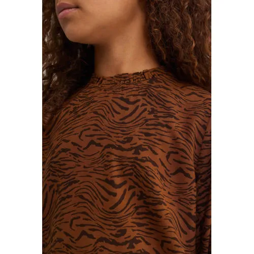 WE Fashion blousetop met zebraprint camel, foto 5