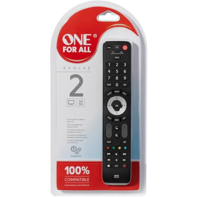 OneForAll Evolve 2 afstandsbediening zwart