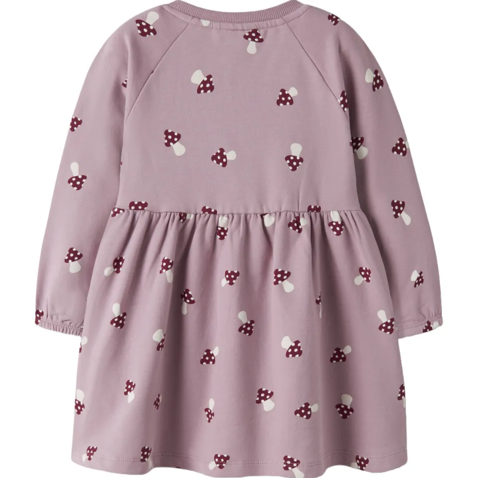 NAME IT MINI midi sweatjurk met print roze, foto 2