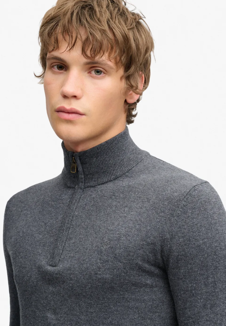 Superdry regular fit gebreide trui met wol - grijs, foto 3