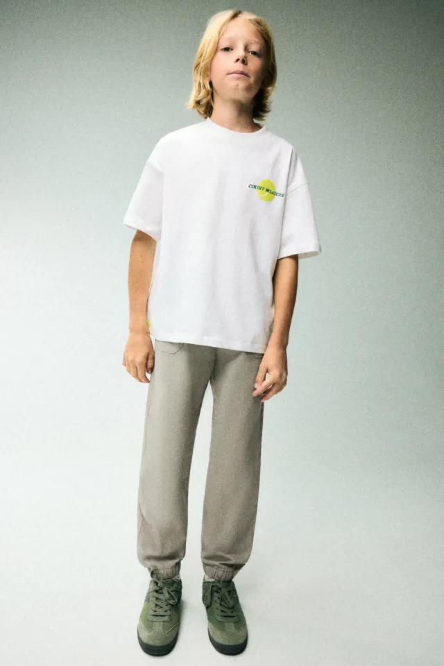 Mango joggingbroek lichtkaki