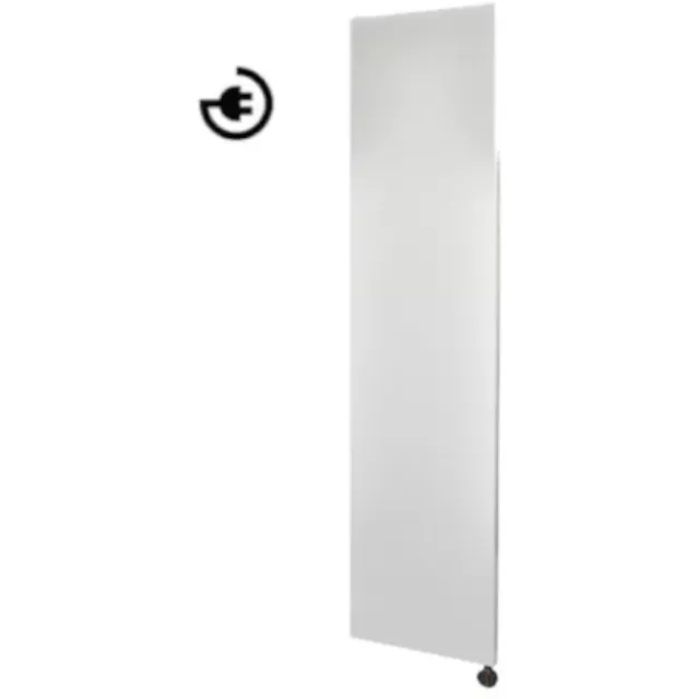Sanicare Radiator Sanicair Denso 180 x 40 cm. Mat Wit Met Thermostaat Zwart Rechtsonder