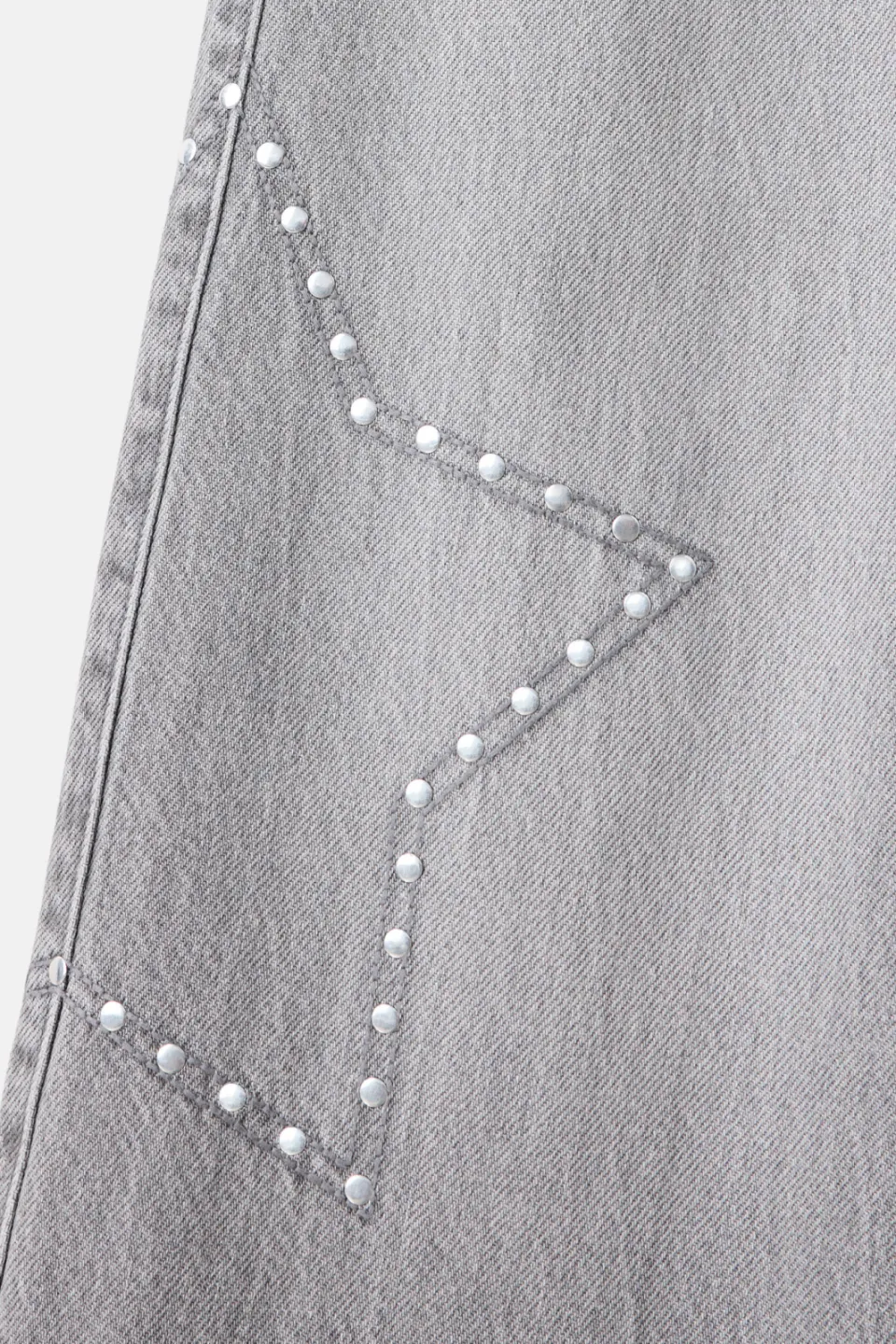 Mango Kids wide leg jeans met studs en sterren - changeant grijs, foto 5