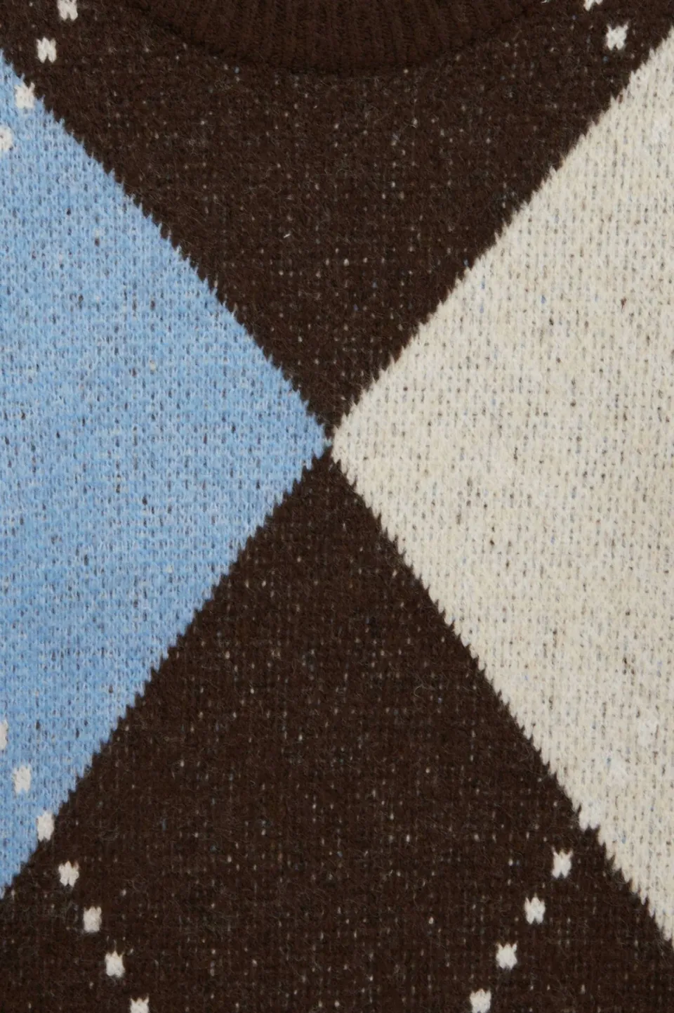 WE Fashion gebreide trui met wol - bruin/blauw/wit, foto 6