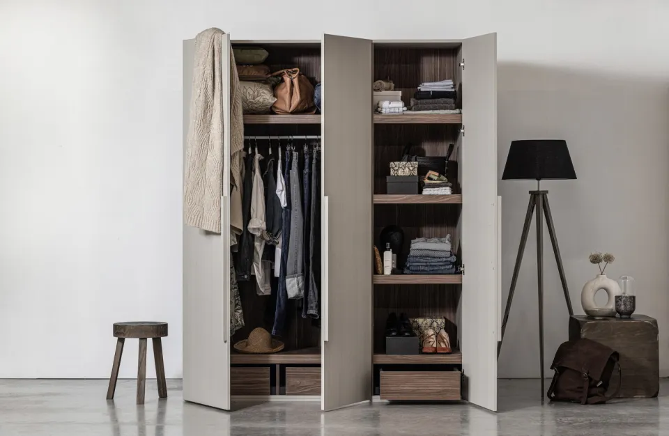 WOOOD Rens kledingkast 3-deurs pebble grey, foto 4