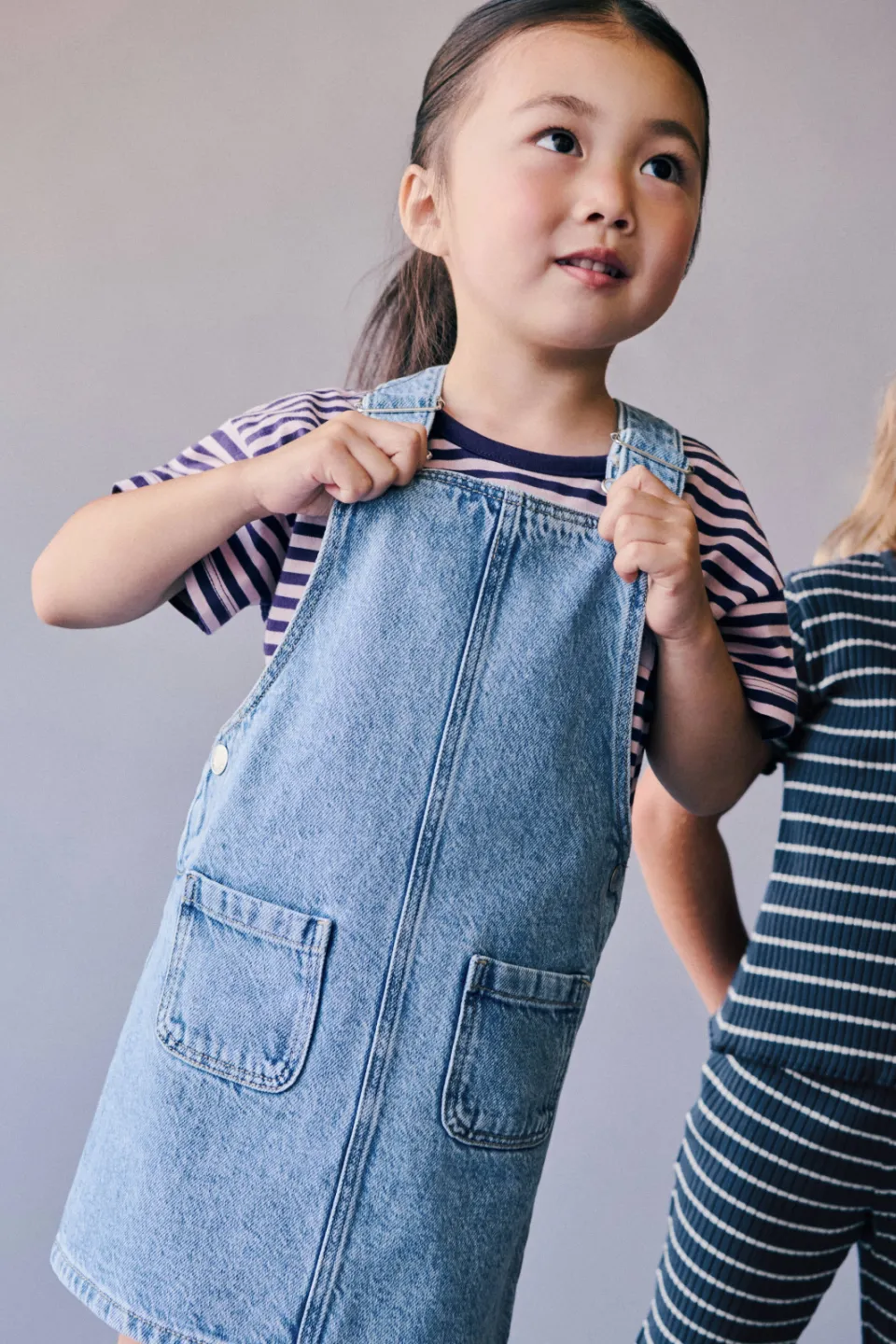 Mango Kids korte spijkerjurk lichtblauw Light blue denim