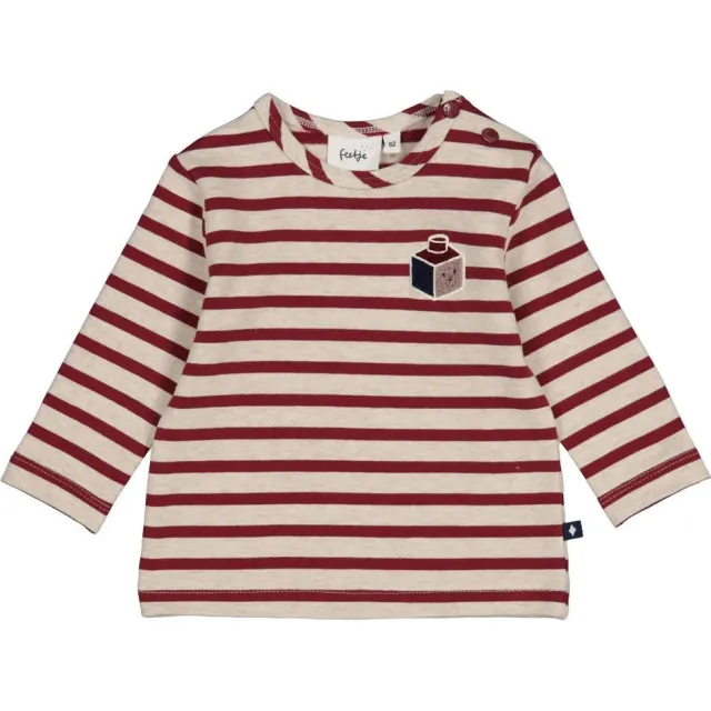 Feetje Built for Fun gestreepte longsleeve bordeaux, foto 2