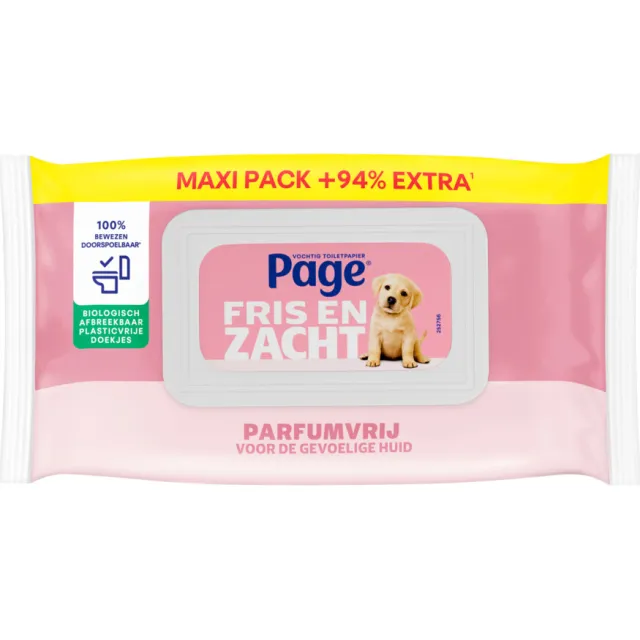 Page vochtig toiletpapier Fris en Zacht