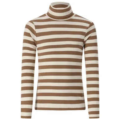Retour Jeans rechtvallende gestreepte longsleeve bruin/ecru