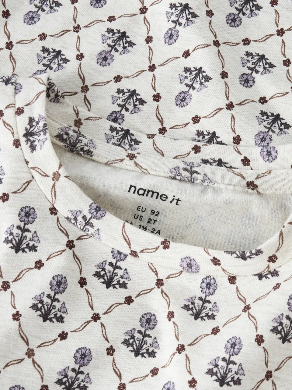NAME IT MINI longsleeve all over print ecru, foto 4