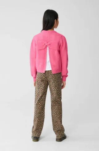 Shoeby high waist straight leg broek met panterprint bruin, foto 6