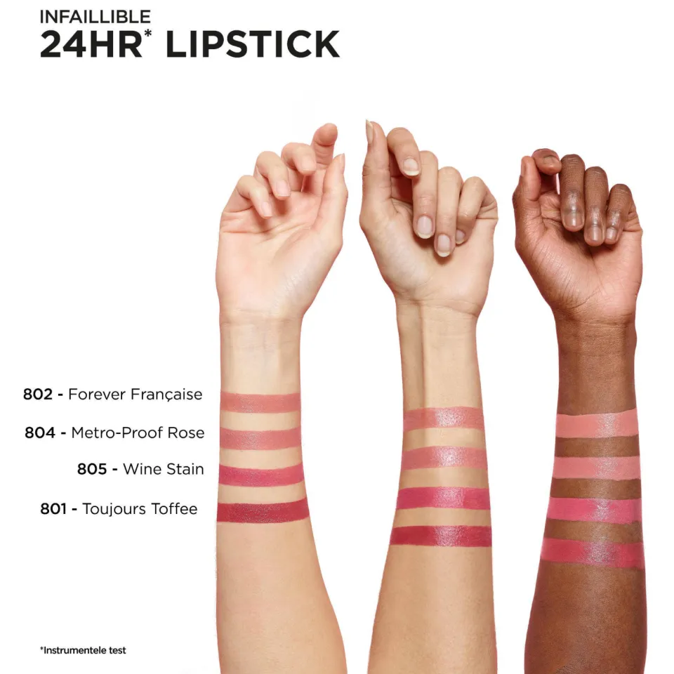 L'oréal Infaillible 24H lippenstift 801 Toujours Toffee roze, foto 8