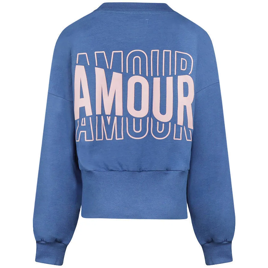 No Way Monday boxy sweater met backprint - blauw, foto 3