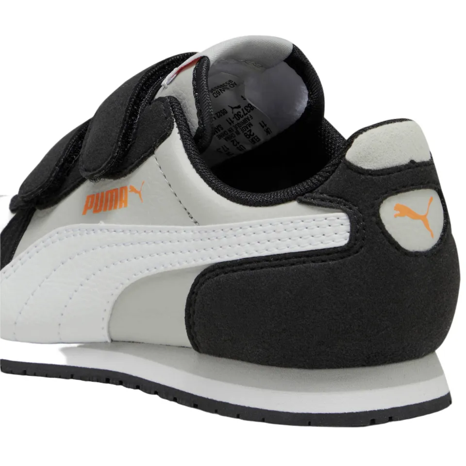 Puma Cabana Racer SL 20 imitatieleren sneakers - lichtgrijs/wit/zwart, foto 4