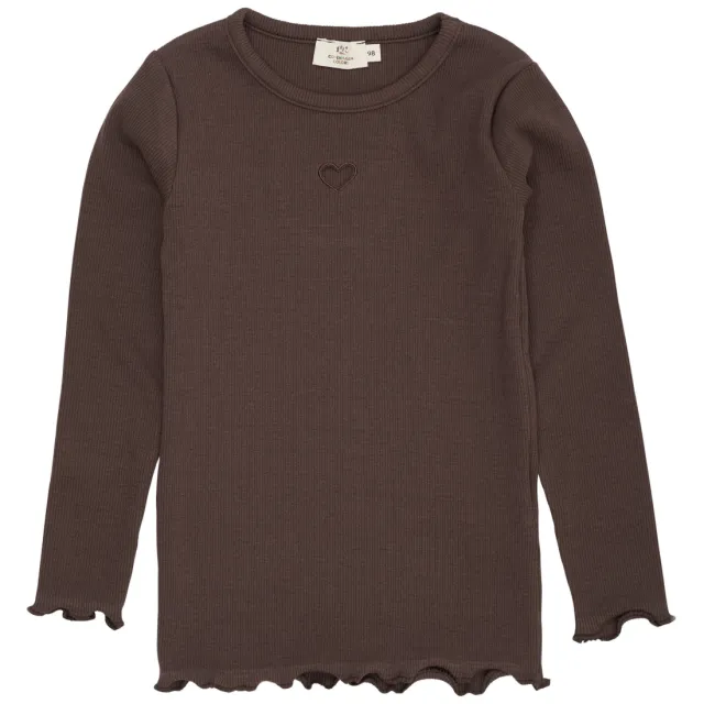 Copenhagen Colors longsleeve donkerbruin met ronde hals