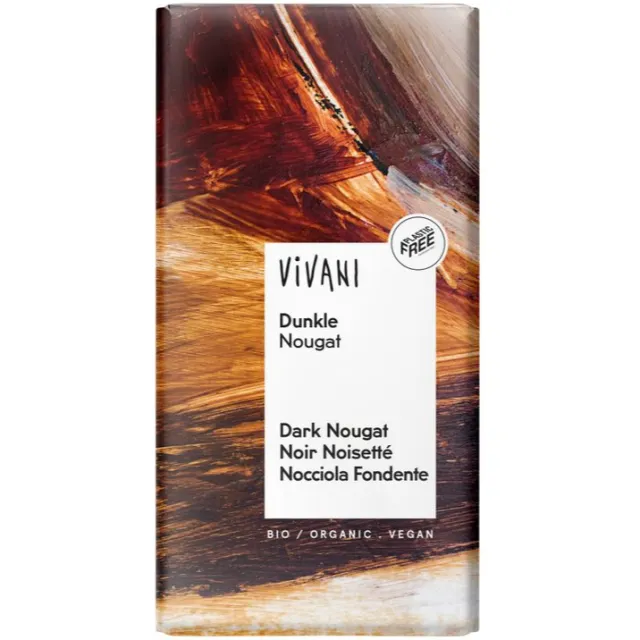 Vivani Pure chocolade nougat reep