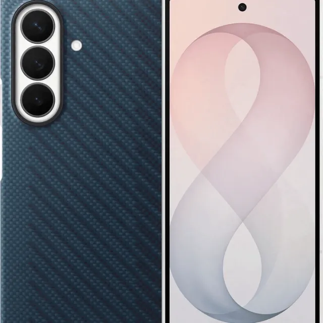 Samsung Galaxy Z Fold 8 Ultra Carbon Back Cover met Magneet Blauw