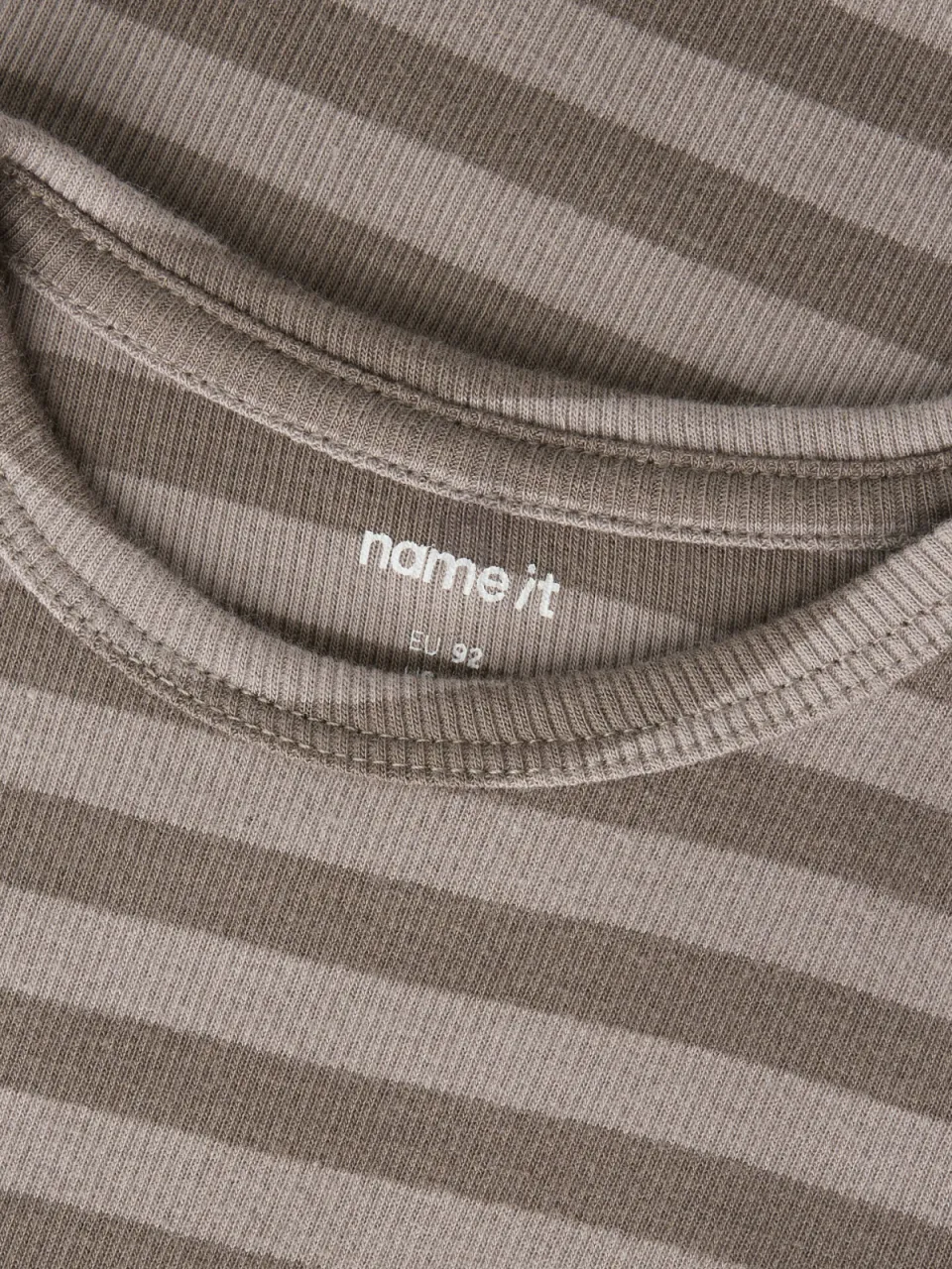 NAME IT MINI slim fit gestreepte longsleeve bruin, foto 4