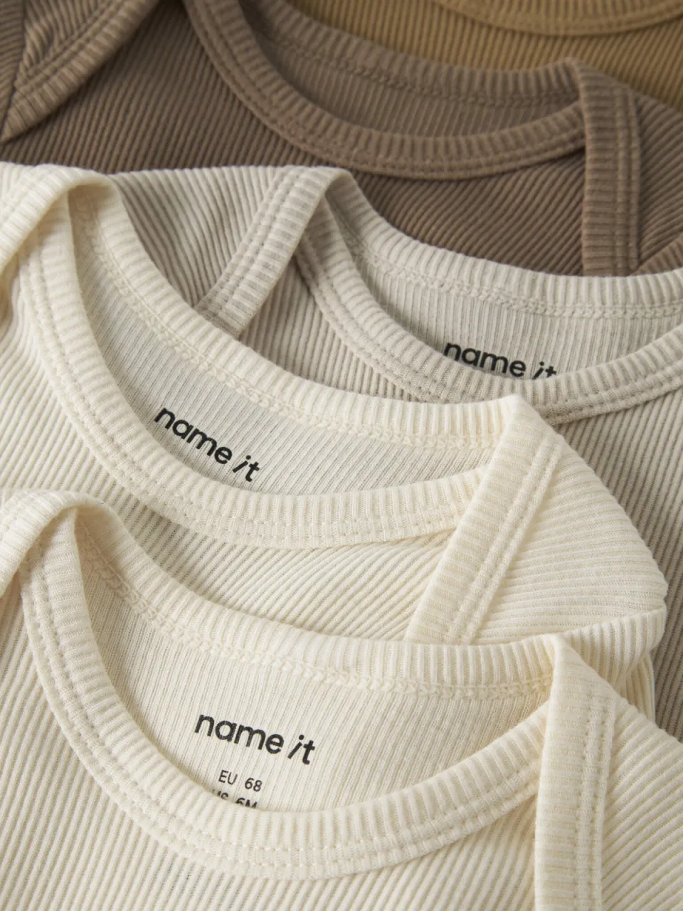 NAME IT BABY katoenen gebreide rompers (set van 5) ecru/beige/bruin, foto 4