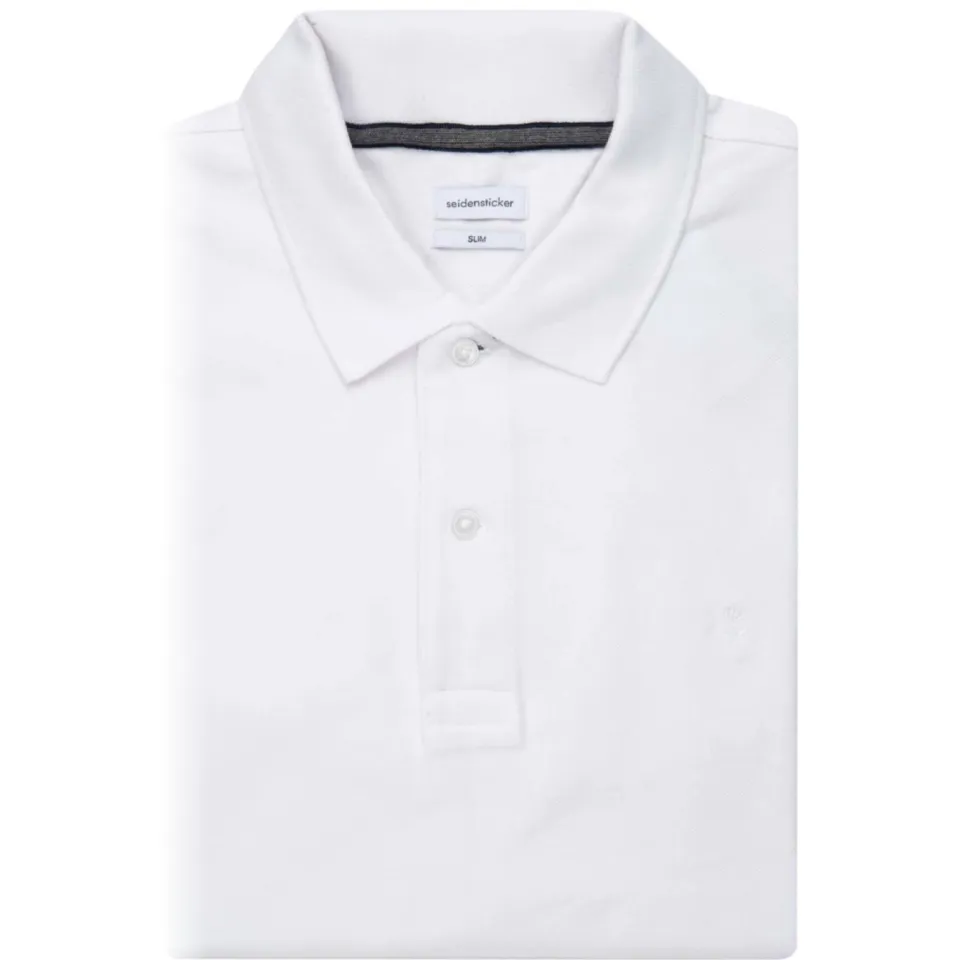 Seidensticker slim fit polo wit, foto 3