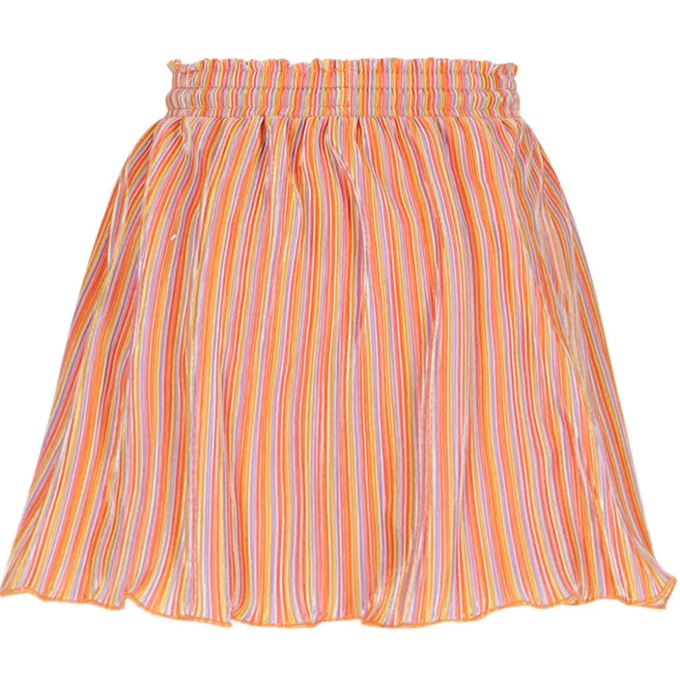 Nono Norah gestreepte plissé rok oranje, foto 5
