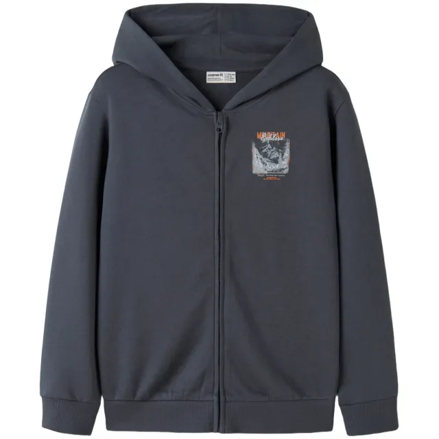 NAME IT KIDS rechtvallend sweatvest met backprint - blauw