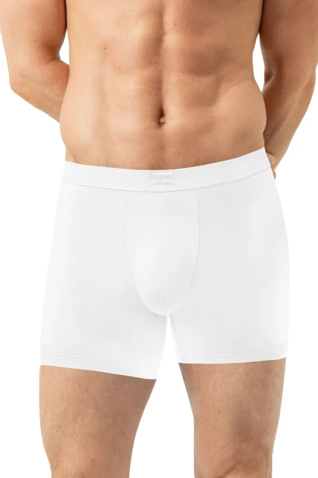 Mey Iconic Modal trunk shorty long boxershort wit, foto 3