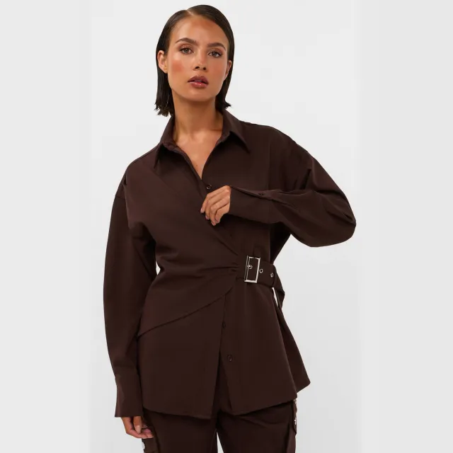 Studio AMAYA Roos blouse bruin