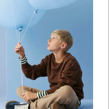 NAME IT KIDS sweater met borduursels - donkerbruin Effen