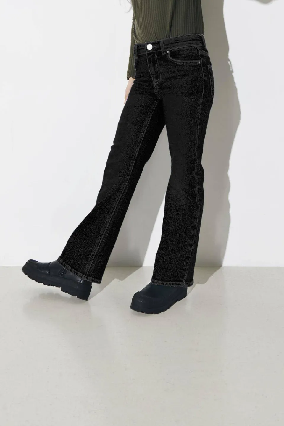 Only KIDS ONLY GIRL wide leg jeans KOGJUICY black denim