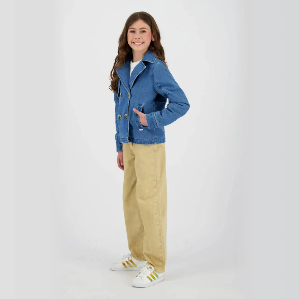 Vingino denim trenchcoat medium blauw, foto 4
