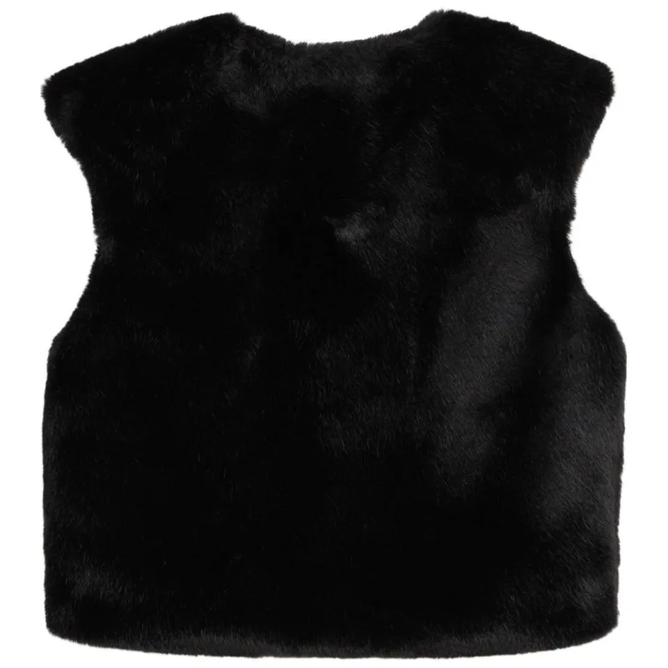 WE Fashion imitatiebont gilet - zwart, foto 3