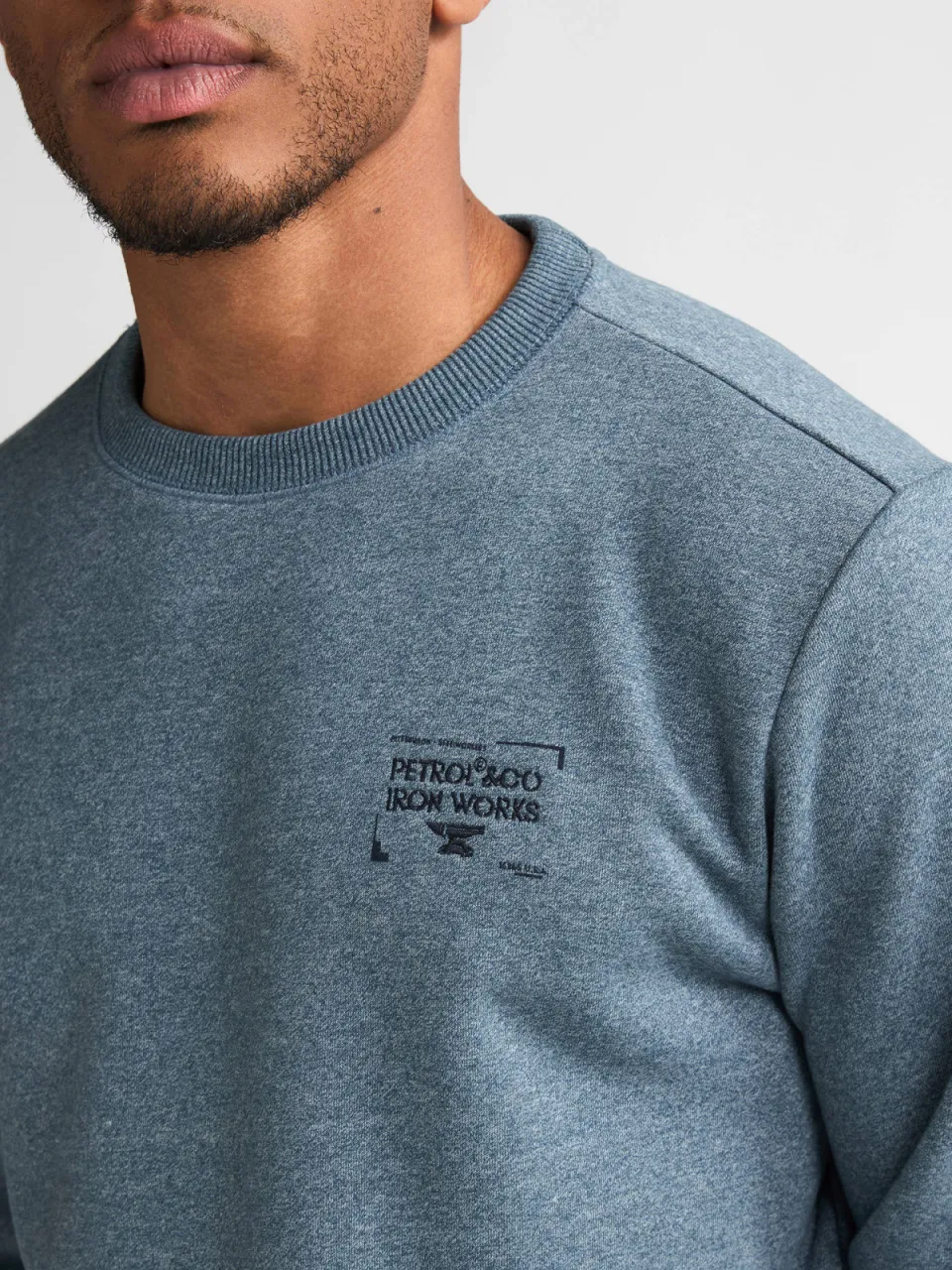 Petrol Industries regular fit sweater met borduursels - blauw, foto 5