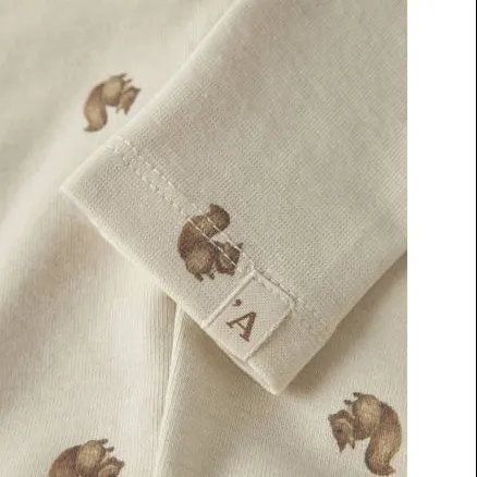 Lil' Atelier babybroek met print ecru/bruin, foto 3