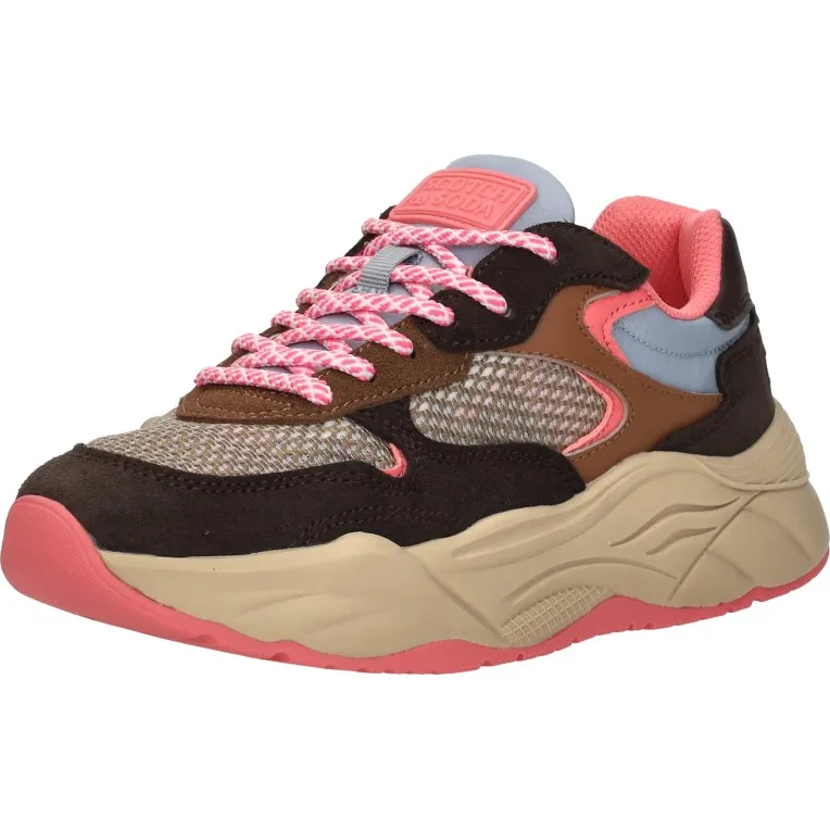 Scotch & Soda Celeste lage sneakers donkerbruin, foto 3
